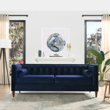 Jack - Modern Tuxedo Tufted Sofa - Navy Blue