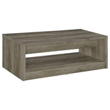 Felix - 2-Drawer Engineered Wood Coffee Table - Gray Driftwood by Coaster Fine Furniture | Bel Furniture