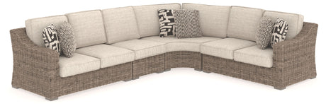 Beachcroft - Sectional Lounge Beige 4-Piece Outdoor Seating Set by Signature Design by Ashley® | Bel Furniture