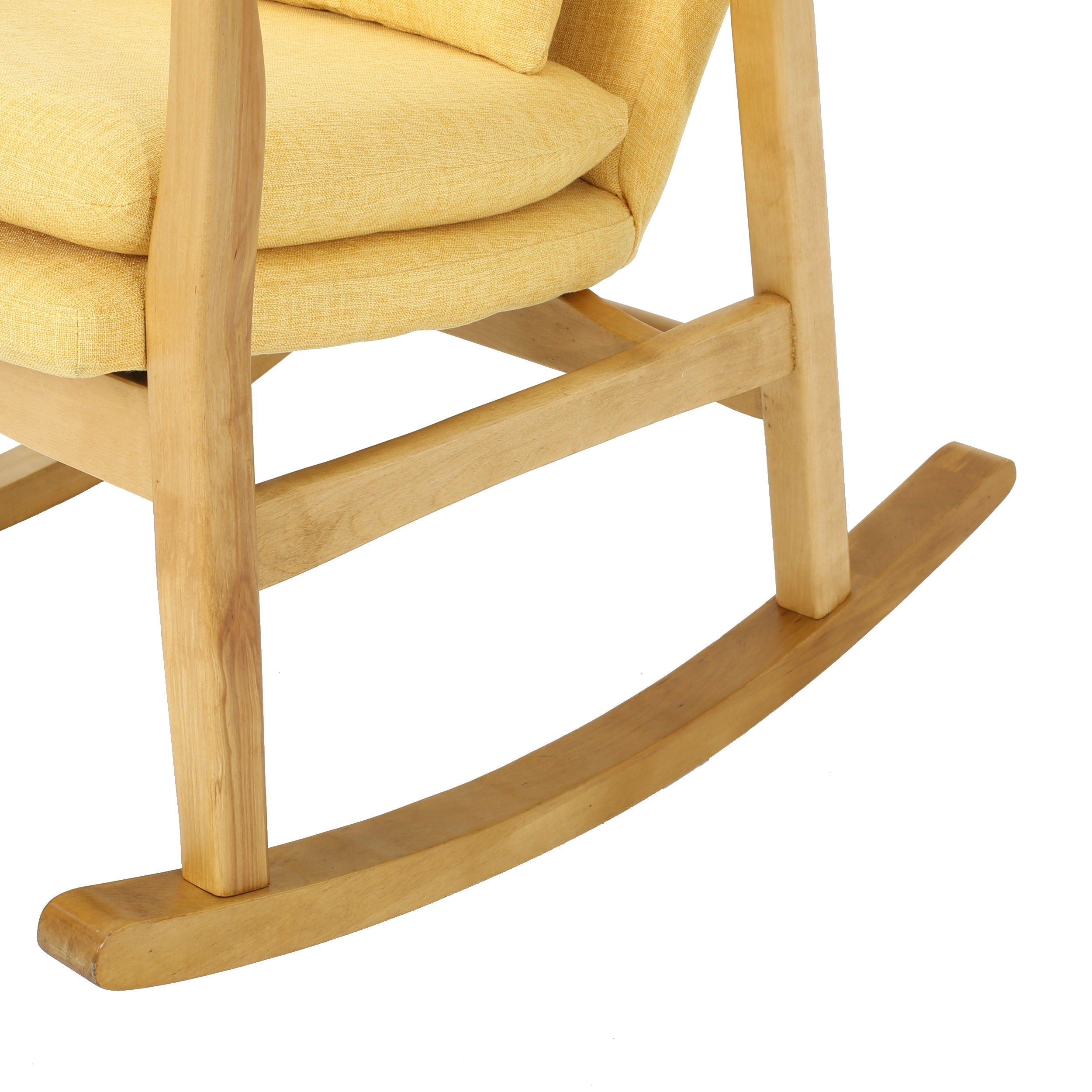 Elegant Solid Wood Rocking Chair With Linen Cushion