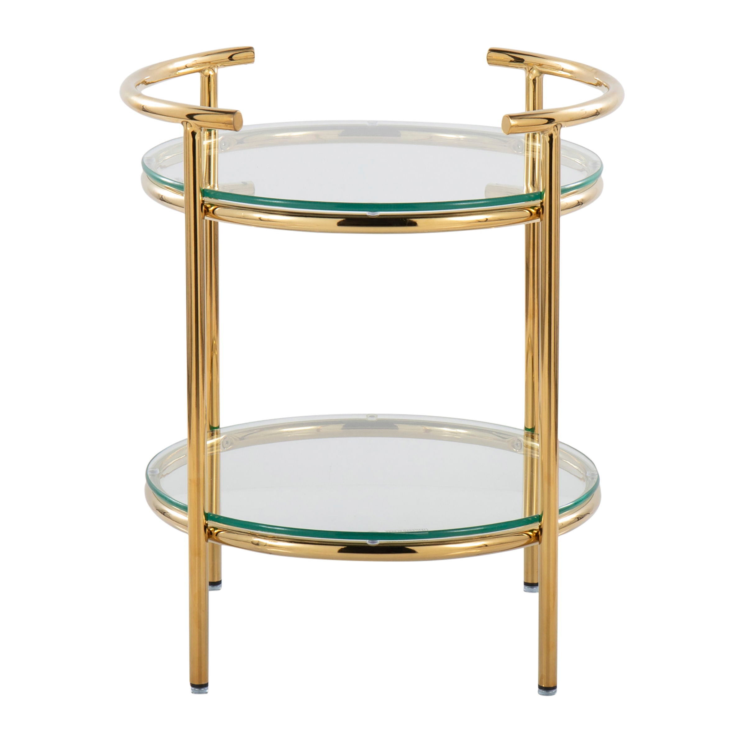 Rhonda - Contemporary / Glam Side Table - Gold / Clear