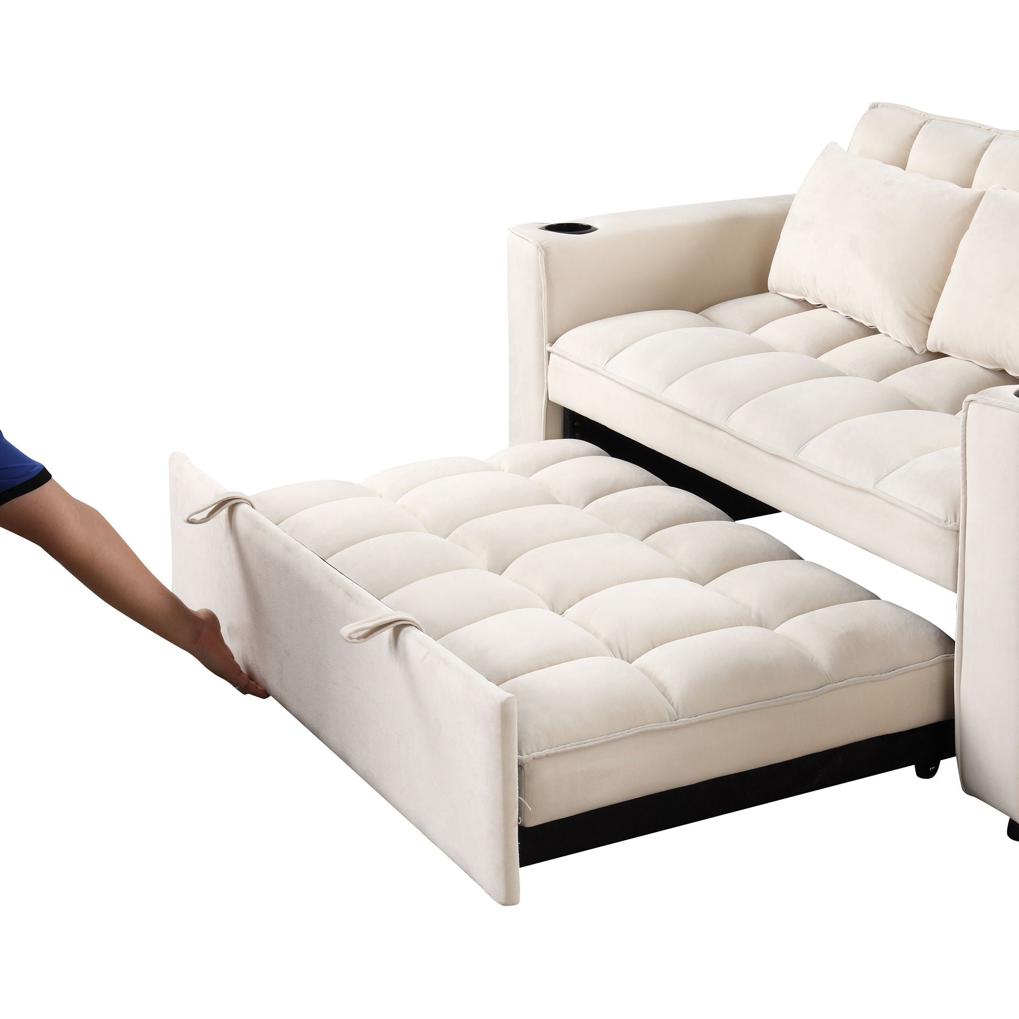 Multi Functional Sofa Bed With Cup Holder And USB Port For Living Room Or Apartments