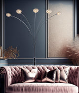 Half Moon Floor Lamp - Black by Crown Mark | Bel Furniture