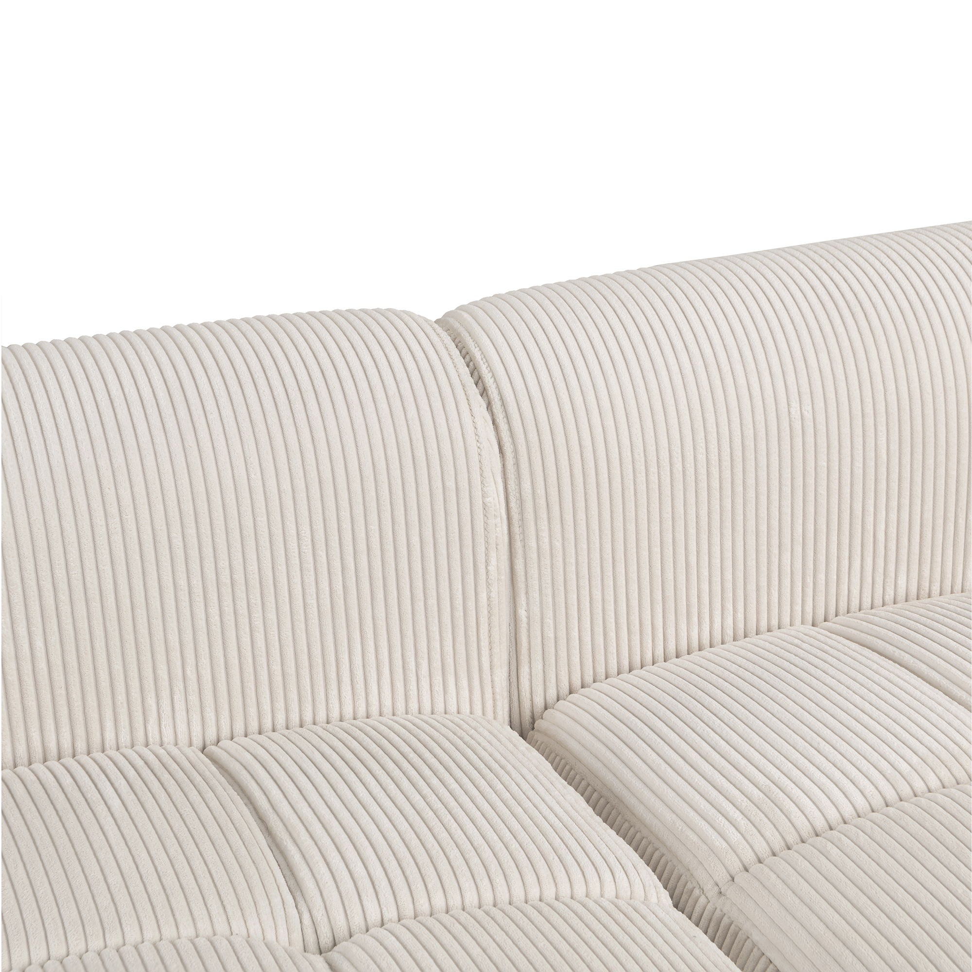 Modern Couch Corduroy Comfy Sofa With Rubber Wood Legs, 4 Pillows For Living Room