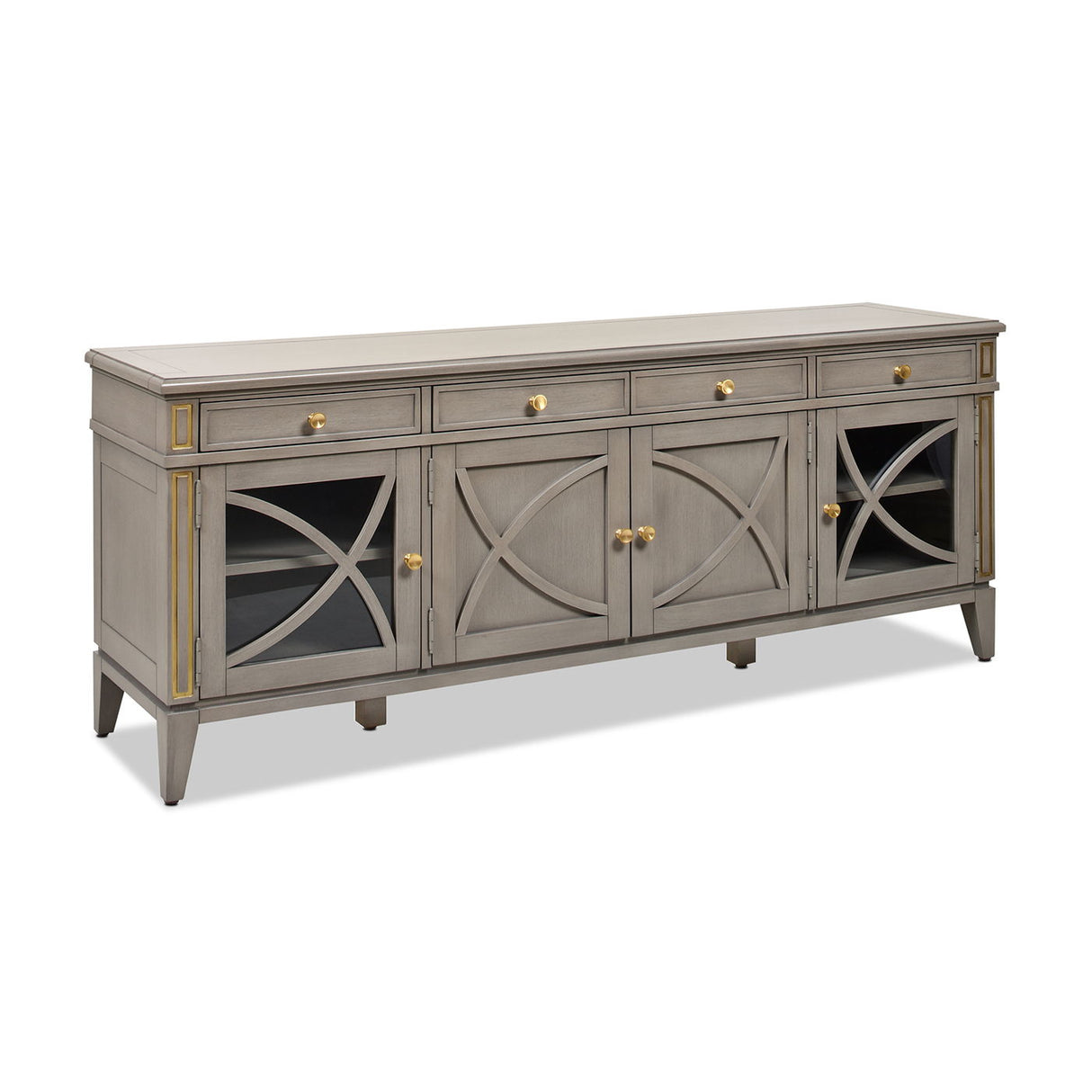 Dauphin - TV Stand Storage Display Console Table - Gray Cashmere by Jennifer Taylor Home | Bel Furniture