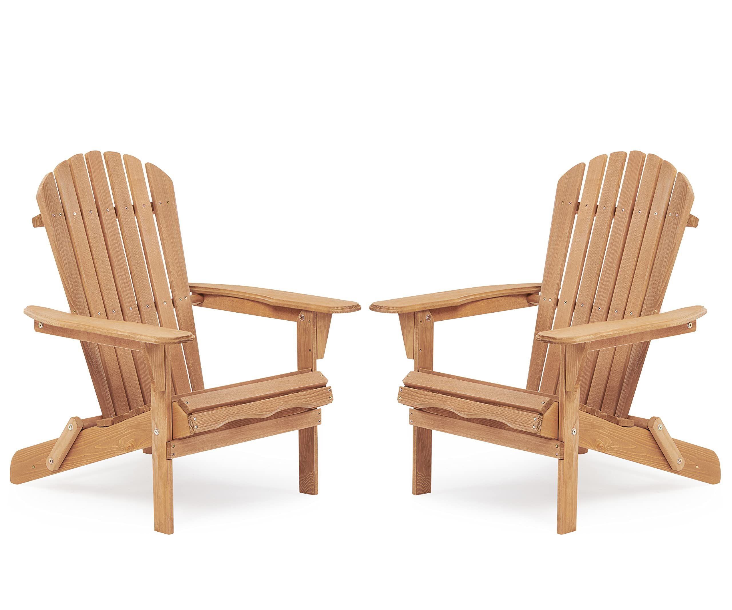 Lounge Patio Chair For Garden Outdoor Wooden Folding Adirondack Chair (Set of 2) Solid Cedar Wood Lounge Patio Chair For Garden