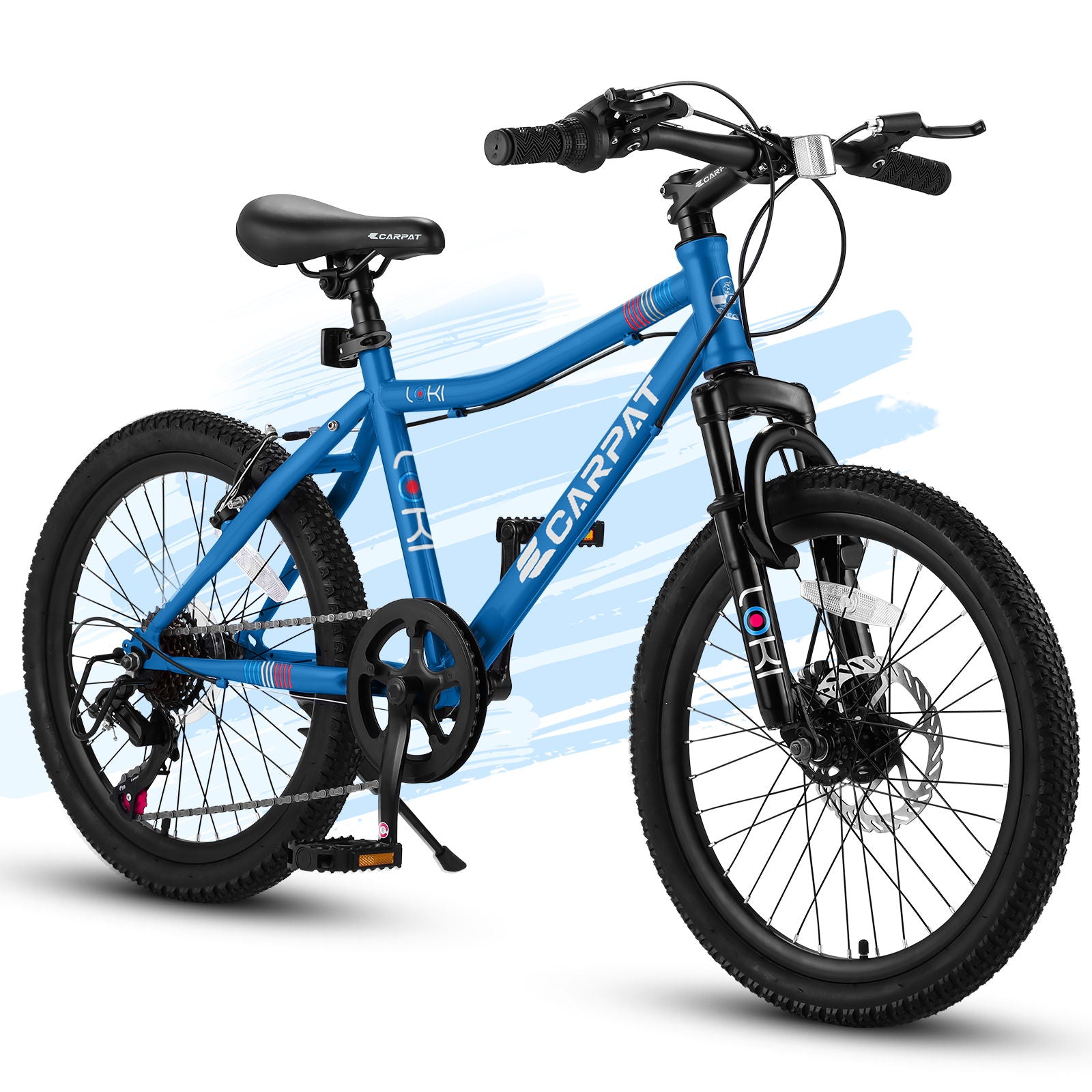 S20101 20" Kids' Bike, Boys Girls Mountain Bike Ages 8-12, 7 Speed Teenager Children Kids' Bicycles, Front Suspension Disc Brake Rear V-Brake, High Steel Frame