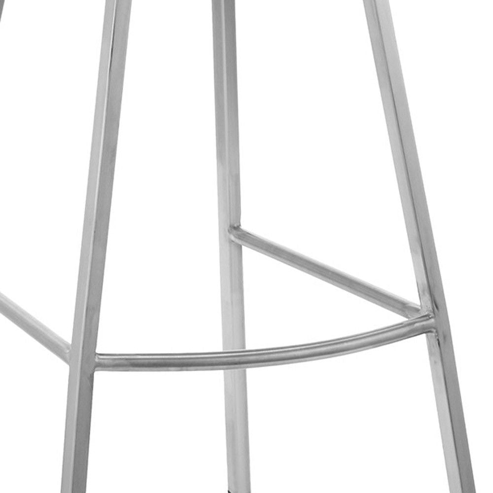 Counter Height Bar Chair - White / Silver