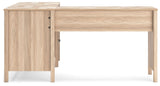 Battelle - Tan - 60" Home Office Desk With Return by Signature Design by Ashley® | Bel Furniture