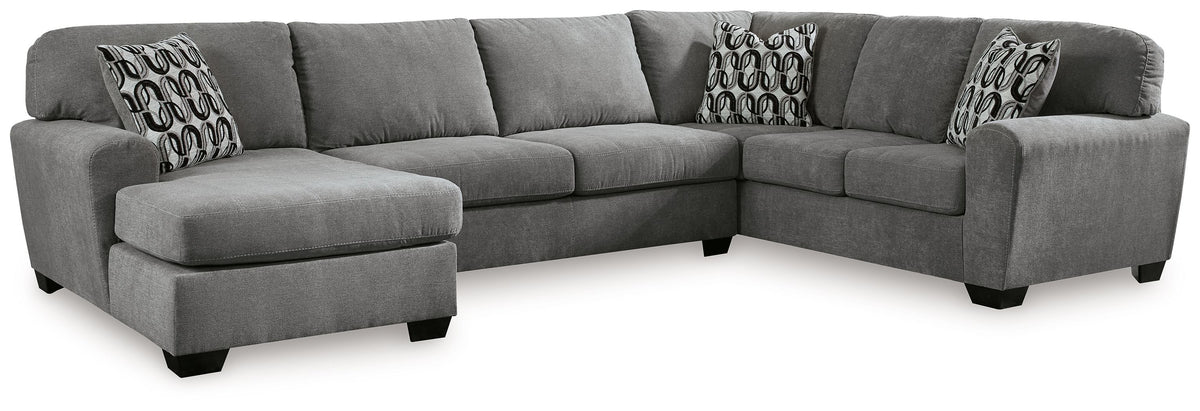 Birkdale Court - Sectional Gray 3 Pc. Left Arm Facing Corner Chaise Sectional by Benchcraft® | Bel Furniture