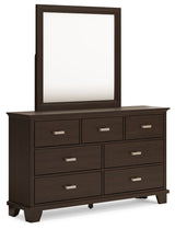 Covetown - Dresser And Mirror - Dark Brown