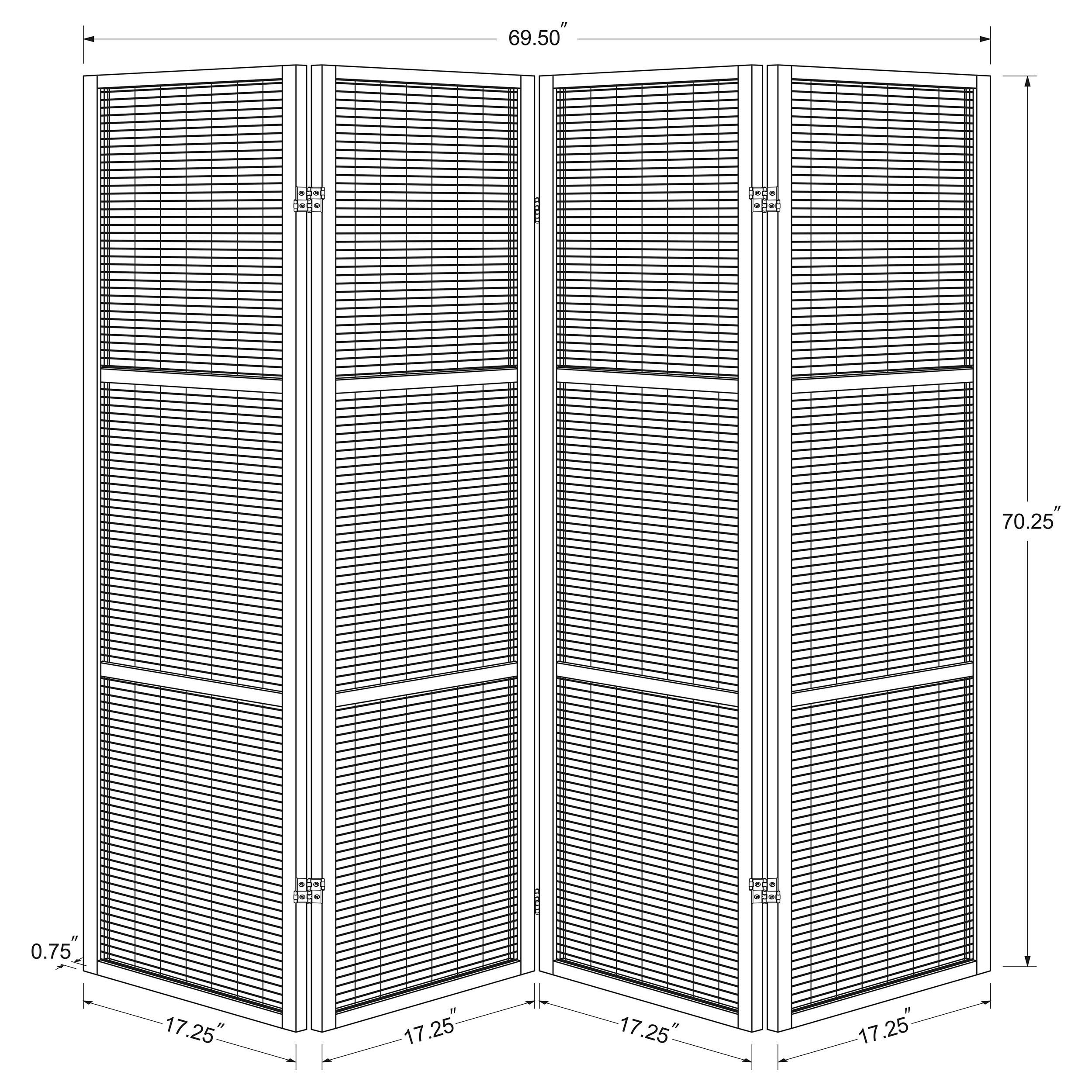 Browning - 4-Panel Bamboo Room Divider Folding Screen - Walnut