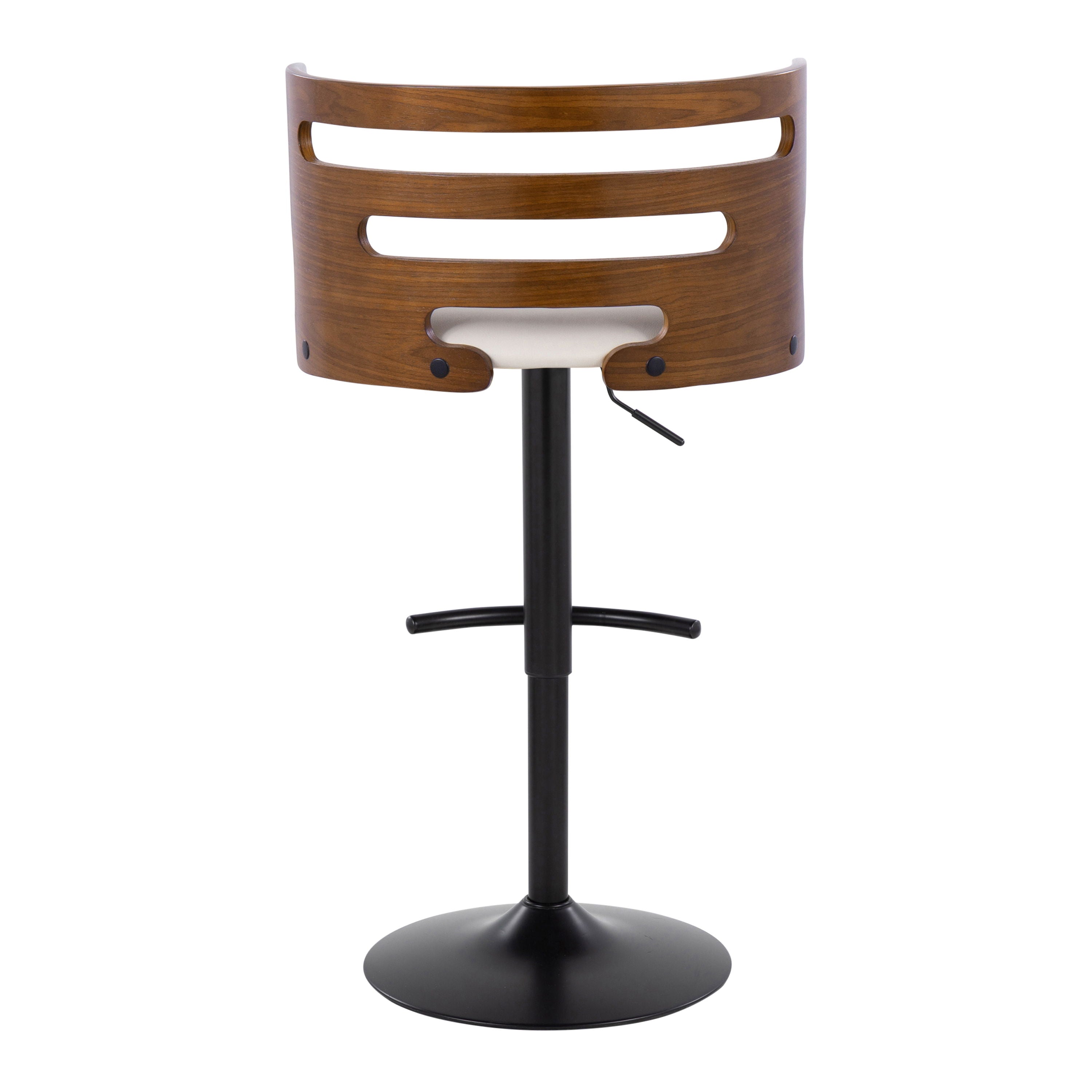 Cosi - Mid Century Modern Adjustable Barstool With Swivel With Rounded T Footrest (Set of 2)