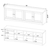Laughlin - 4 Door Engineered Wood TV Stand - White by CoasterEveryday | Bel Furniture