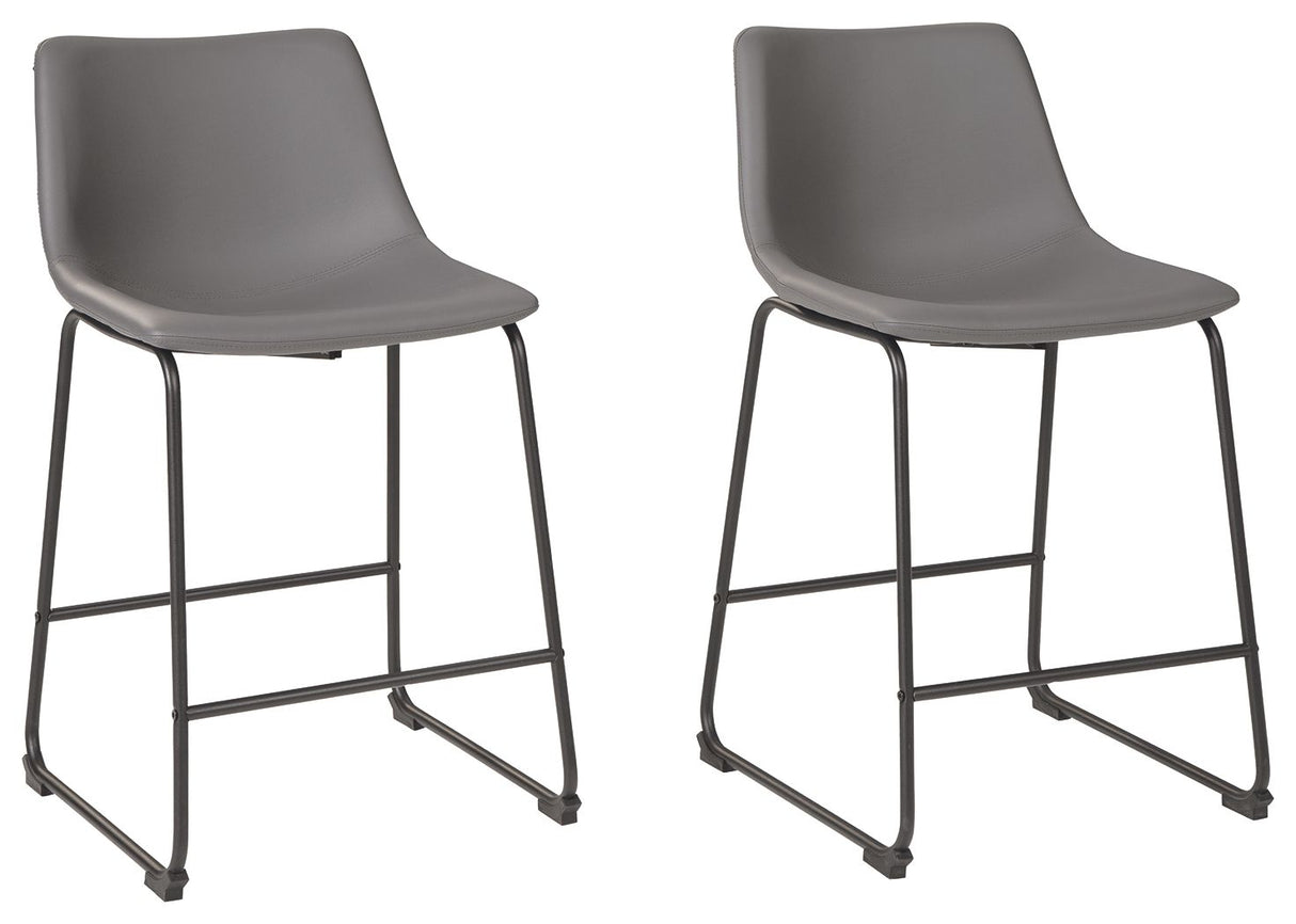 Centiar - Upholstered Barstool (Set of 2) Gray 19''W x 22''D x 35''H by Signature Design by Ashley® | Bel Furniture