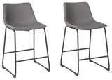 Centiar - Upholstered Barstool (Set of 2) Gray 19''W x 22''D x 35''H by Signature Design by Ashley® | Bel Furniture