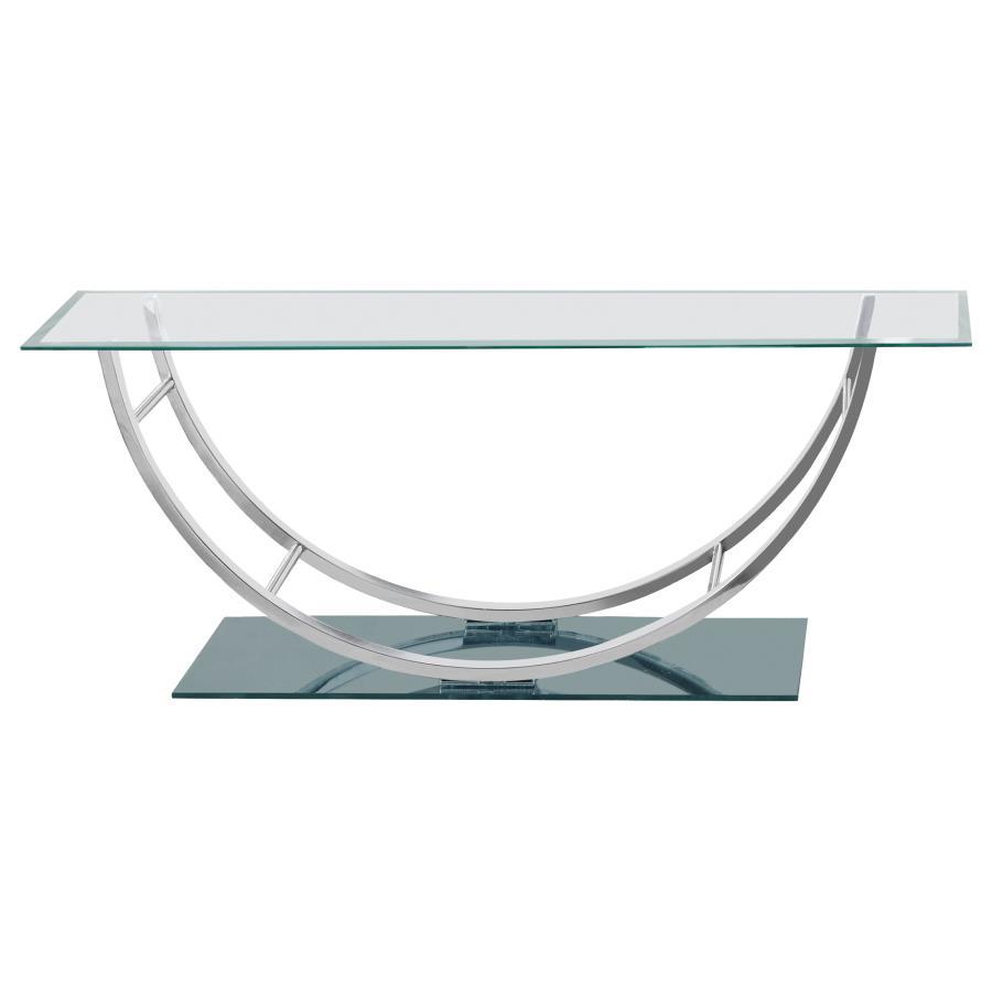 Danville - Rectangular U-Shaped Glass Top Table by CoasterEssence | Bel Furniture