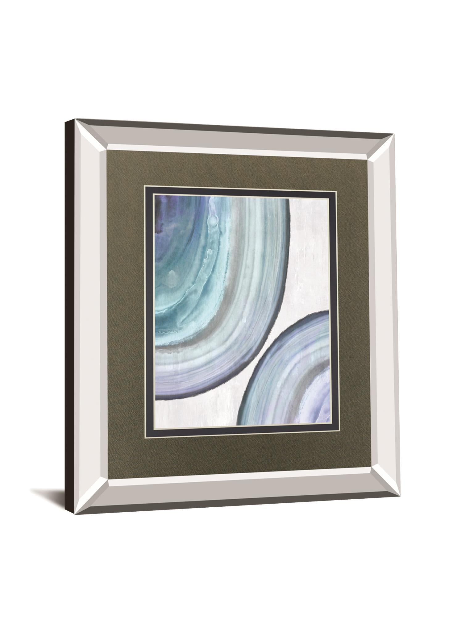 Endless Blue II By Eva Watts Mirrored Frame - Blue