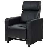 Toohey - Upholstered Home Theater Push Back Recliner - Black by CoasterEveryday | Bel Furniture