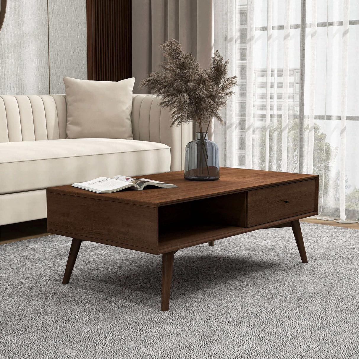 Caroline - Coffee Table - Walnut Brown by Ashcroft Furniture | Bel Furniture