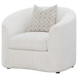 Rainn - Boucle Upholstered Sloped Arm Accent Chair - Latte by CoasterEssence | Bel Furniture