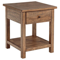 Payne - 1 Drawers Wood End Table with Shelf Light Brown by Coaster Fine Furniture | Bel Furniture