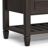 Connaught - Entryway Storage Bench With Shelf - Chestnut by Simpli-Home | Bel Furniture