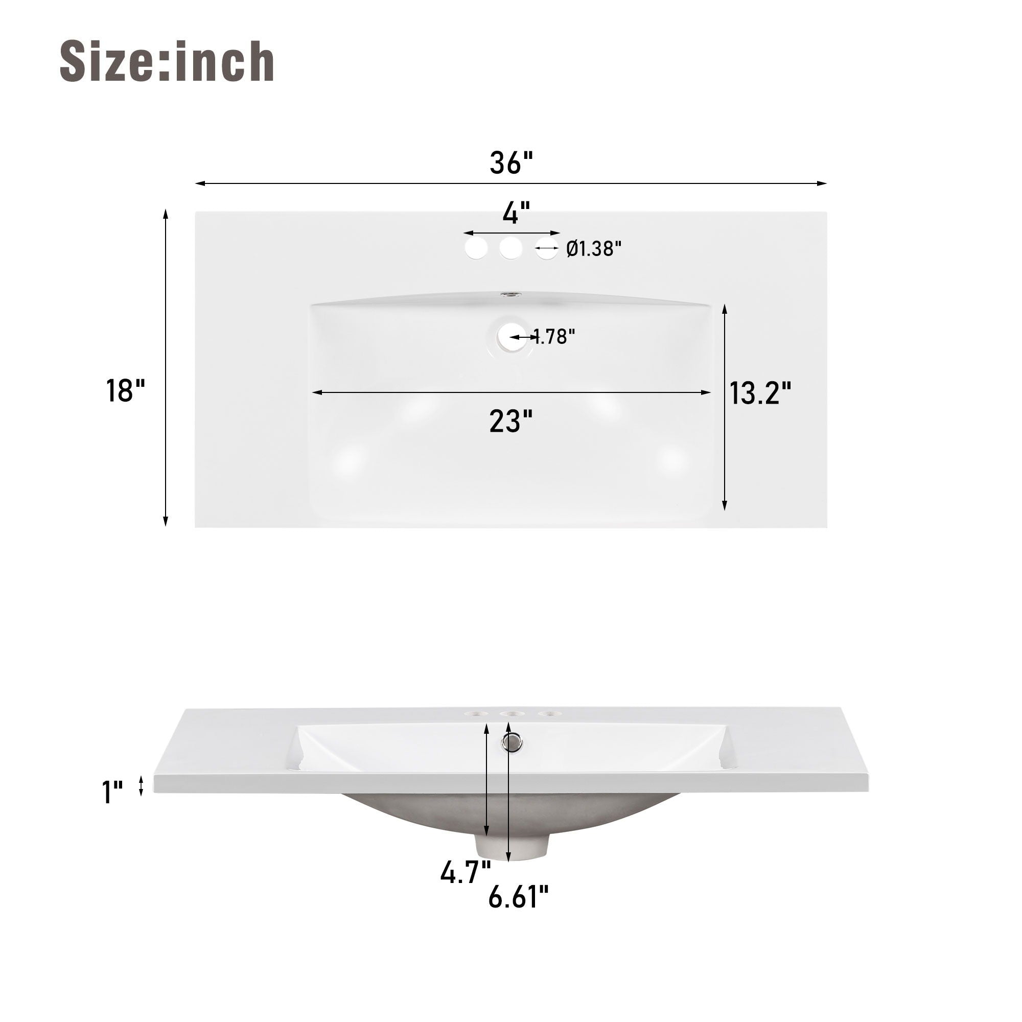 Bathroom Vanity, Transitional Style Bathroom Cabinet With Resin Sink, Single Bathroom Cabinet, With 2 Drawers And 1 Adjustable Storage Shelf, 2 Soft-Close Doors