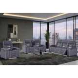 Austin - Console Reclining Loveseat With Storage Arms - Gray