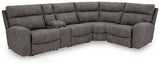 Next-Gen Durapella - Reclining Sectional Dark Gray 5 Pc. Power Reclining Sectional With Console by Signature Design by Ashley® | Bel Furniture