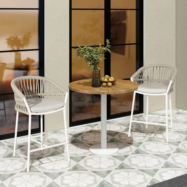 Maiden - Patio Counter Stool Sunproof Olefin (Set of 2) by Jennifer Taylor Home | Bel Furniture