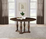 Landon - Round Wood Pedestal Dining Table - Rich Brown by Coaster Fine Furniture | Bel Furniture