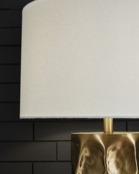 Marshawn - Gold Finish - Metal Table Lamp by Signature Design by Ashley® | Bel Furniture
