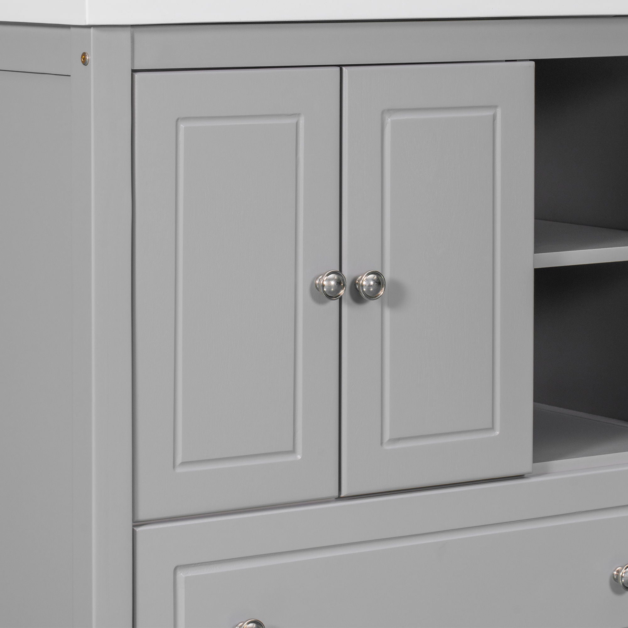 Bathroom Vanity Base Only, Solid Wood Frame, Bathroom Storage Cabinet With Doors And Drawers