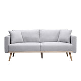 Easton - Linen Fabric Sofa With USB Charging Ports Pockets And Pillows by Lilola Home | Bel Furniture