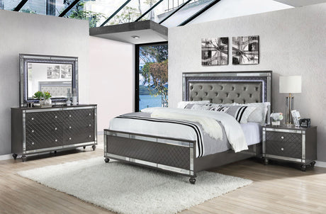 Refino - Bedroom Set - Gunmetal Dark Gray by Crown Mark | Bel Furniture
