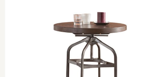 Kaeso - Adjustable Height Bar Table - Walnut / Gunmetal