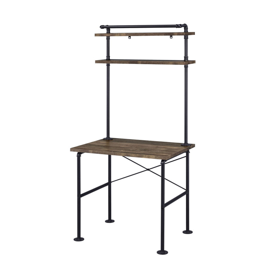 Ensata - Rustic Writing Desk - Black / Oak