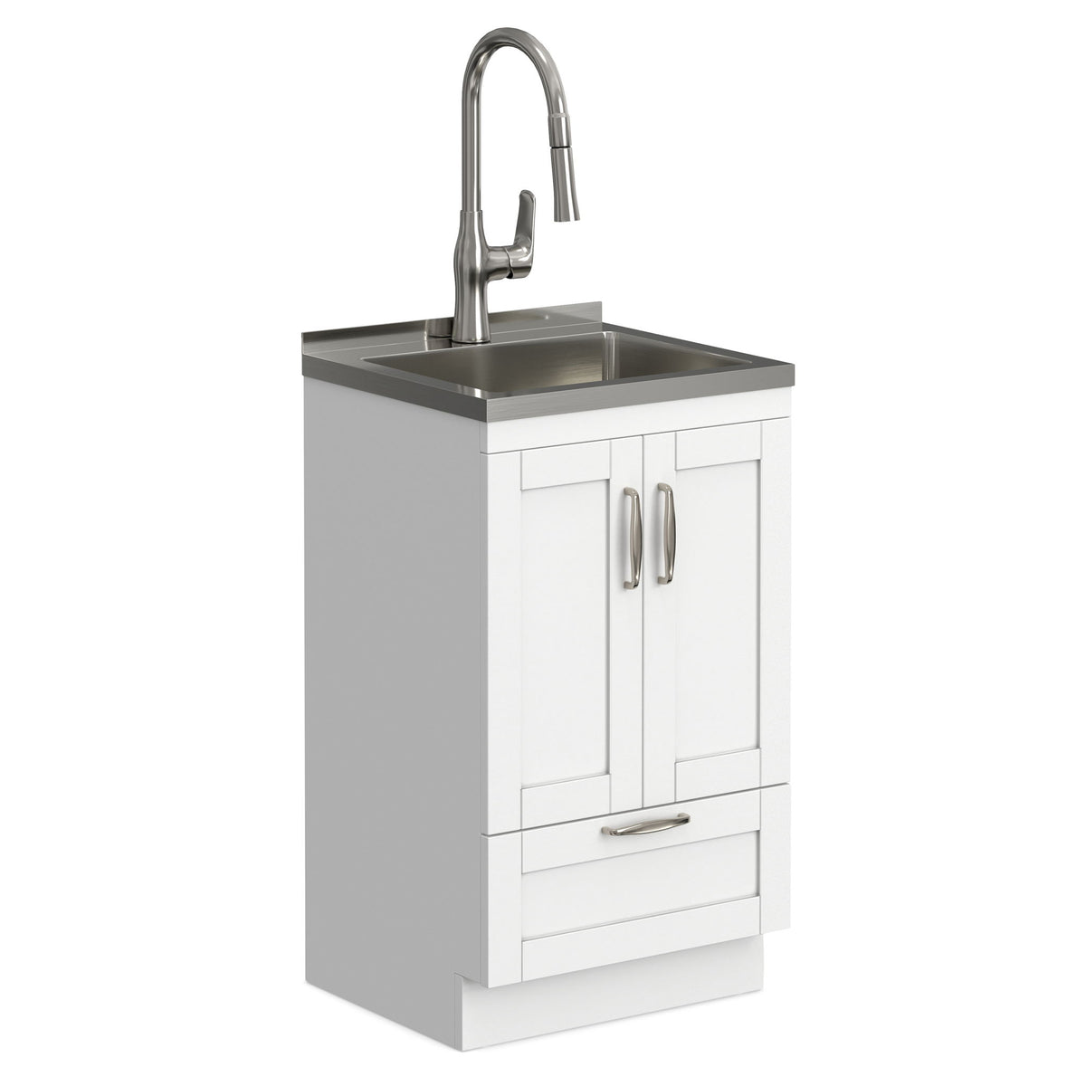 Reed - Deluxe Laundry Cabinet With Pull-Out Faucet And Stainless Steel Sink