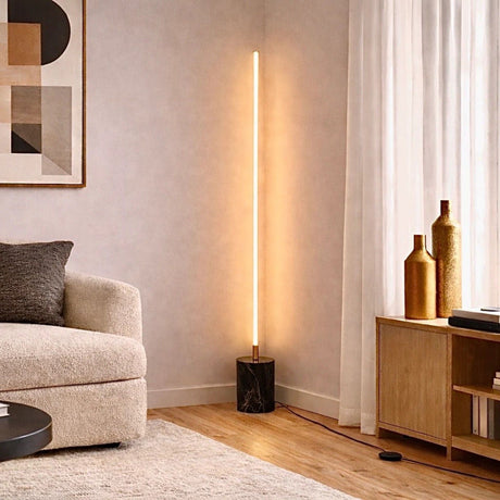 Prism - LED Floor Lamp With On / Off Switch Base - Gold / Marble - view 7
