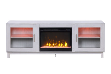 Summit - TV Stand Console With Fireplace - White Walnut Finish - view 17