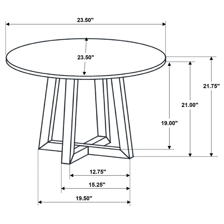 Skylark - Round Marble-Like Smart Top Side End Table - Black