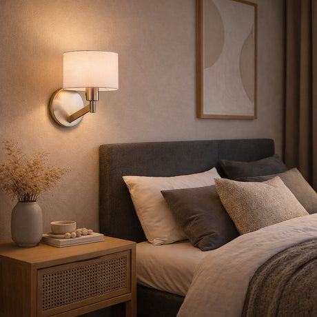 Nebula - Base Wall Lamp With Rotary Switch Shade - Brushed Nickel / Silver / White - view 7