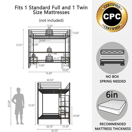 Ethan - Bunk Bed With Desk, Charging Station, Storage Shelves - view 31
