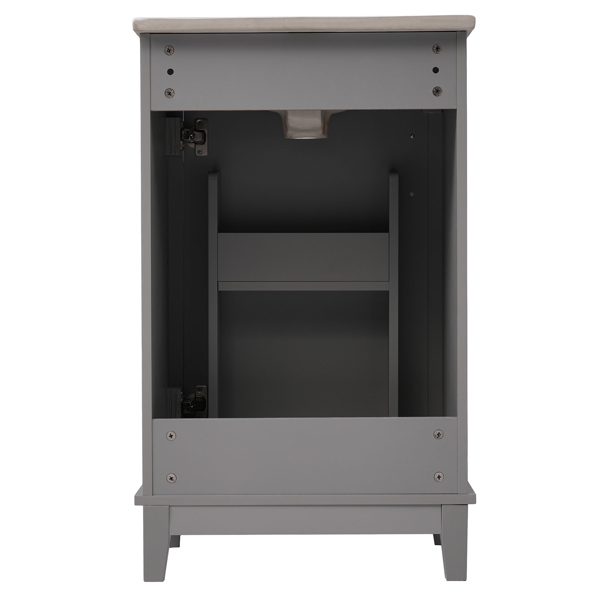 Modern Small Bathroom Vanity Cabinet With Ceramic Basin, Ample Storage, 1 Soft Close Door