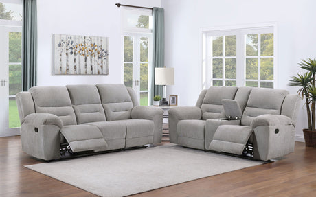 Gilson - Chenille Upholstered Sofa Set Gray 2 Pc. Sofa, Loveseat by Coaster Fine Furniture | Bel Furniture