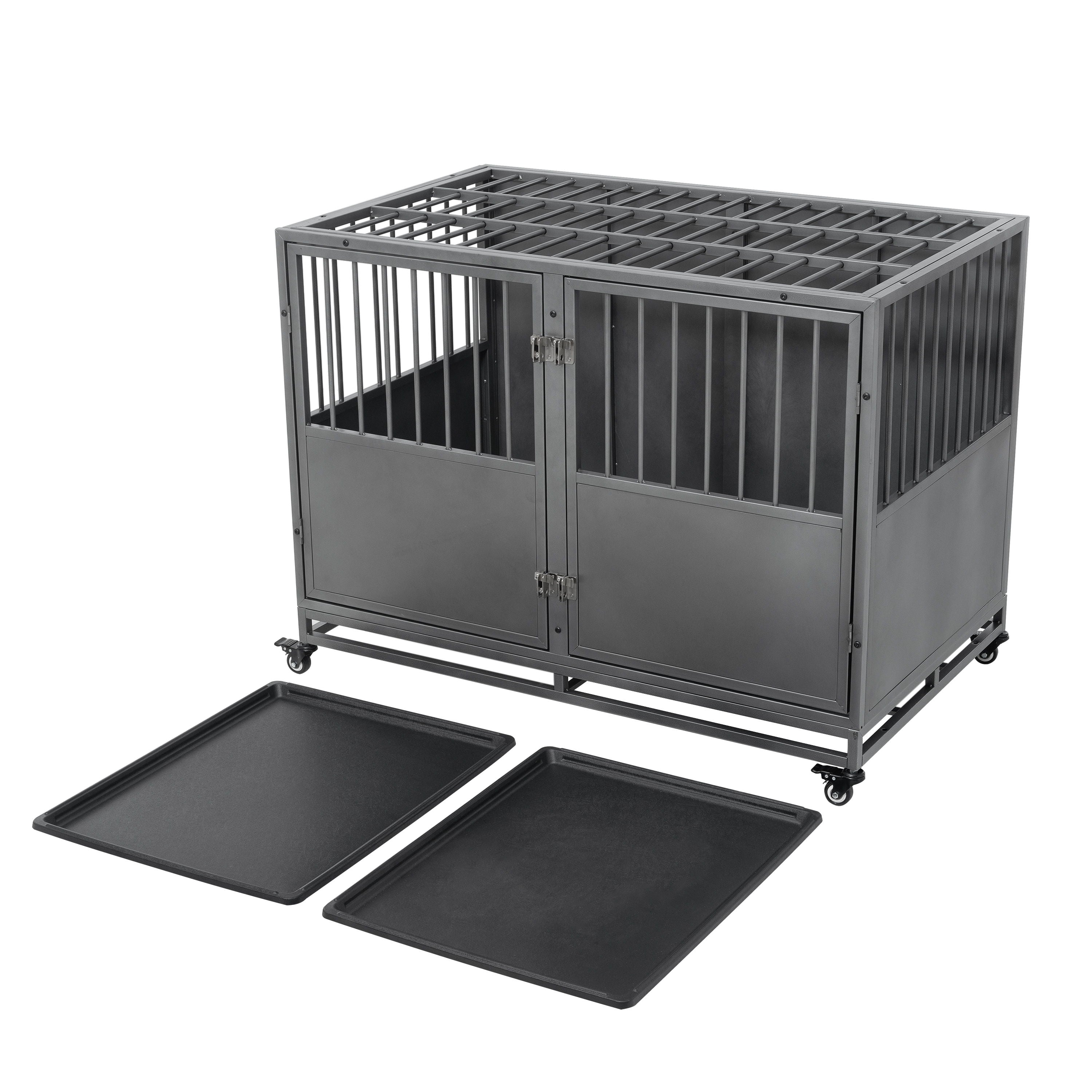 Heavy Duty Dog Crate - Silver Gray