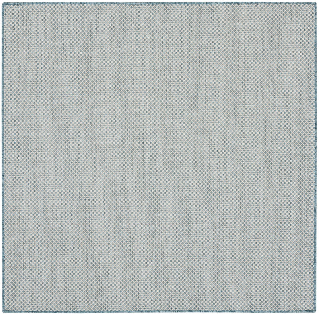 5' Square Geometric Power Loom Area Rug - Blue