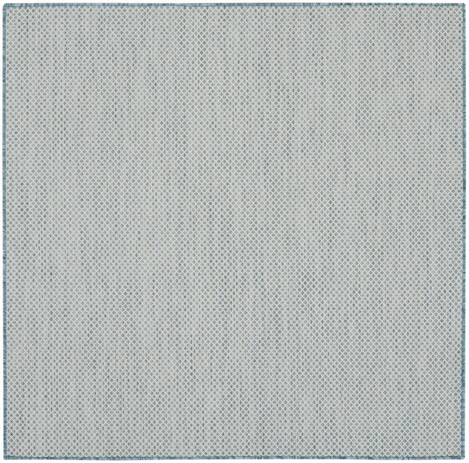 5' Square Geometric Power Loom Area Rug - Blue