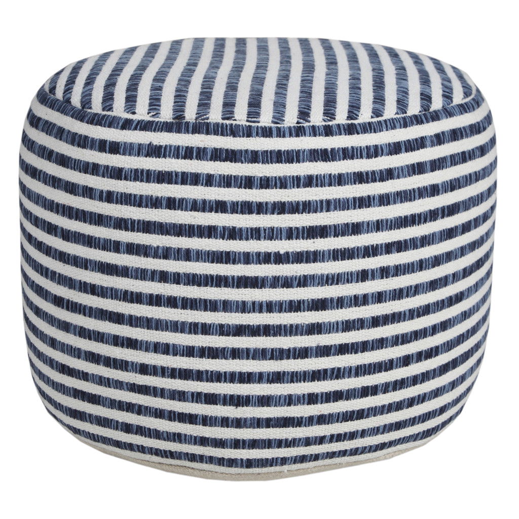 Cotton Ottoman Round - Blue